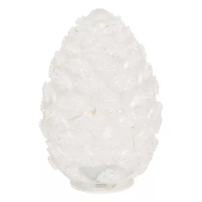 Décoration de noël verre pomme de pin blanc 18cm Feeric Light & Christmas