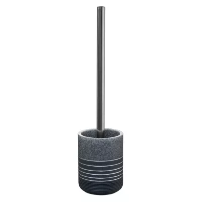 Brosse WC et support Silver gris effet pierre
