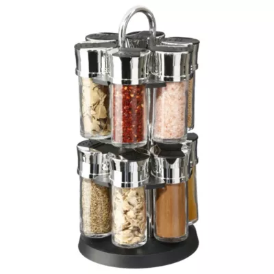 Support rotatif avec 12 pots à épice 5Five noir