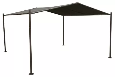 Tonnelle autoportante acier et toit polyester Hespéride Certeli ardoise 4 x 4 m