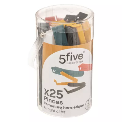 Pince de conservation hermétique pour sachets, 2 tailles vendue par 25 pièces