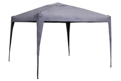 Tonnelle autoportante acier et toit polyester Hespéride Easy up ardoise 3 x 3 m