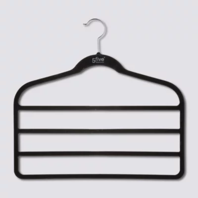 Cintre pour pantalon en feutrine l. 44,8 cm noir ,5five vendu par 2