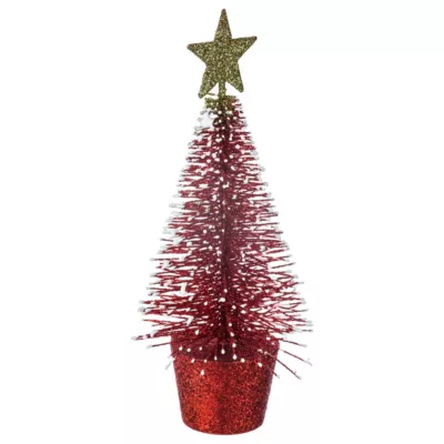 Sapin de Noël artificiel rouge 14 cm