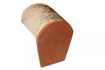 Faîtière d'about demi-ronde de 50 terre cuite authentique L. 285 x l. 255 mm