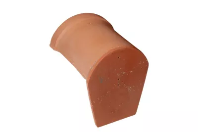 Faîtière d'about demi-ronde de 50 Fin en terre cuite colori authentique L. 285 x l. 255 mm Monnier