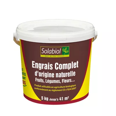 Engrais complet d'origine naturelle Solabiol 5kg