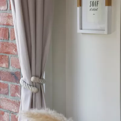 Embrasse à rideaux flexible torsadée beige écru, Madeco Orto