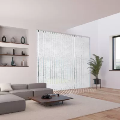 5 lamelles verticales orientables 89mm pour store californien motif arbre sans chaînette H.260cm, Madeco