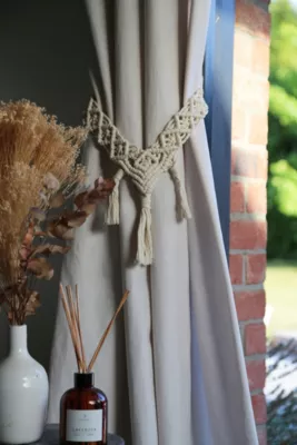 Embrasse à rideaux lien macramé beige écru, Madeco Gioia