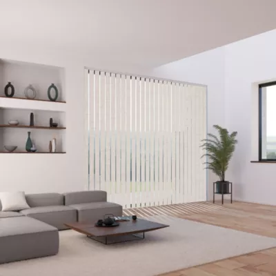 5 lamelles verticales orientables 89mm pour store californien beige paille sans chaînette H.260cm, Madeco