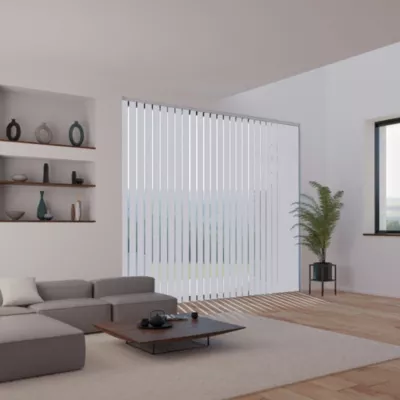 5 lamelles verticales orientables 89mm pour store californien blanc sans chaînette H.260cm Madeco