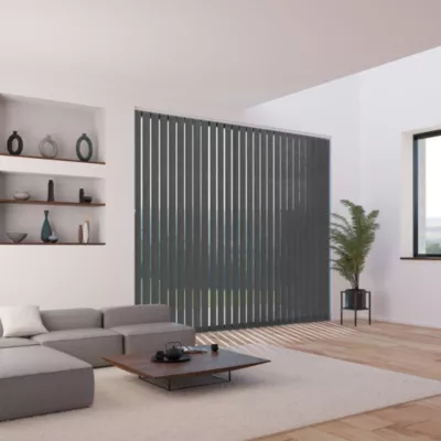 5 lamelles verticales orientables 89mm pour store californien gris chiné sans chaînette H.260cm, Madeco Screen