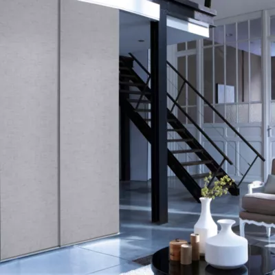 Panneau japonais tamisant uni chiné gris l.45 x H.260cm Madeco
