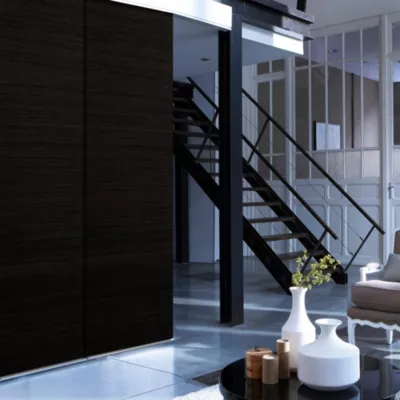 Panneau japonais en bambou uni noir l.45 x H.260 cm Madeco