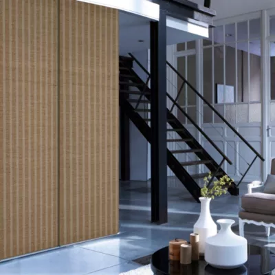 Panneau japonais tamisant en toile de jute beige l.45 x H.260cm Madeco