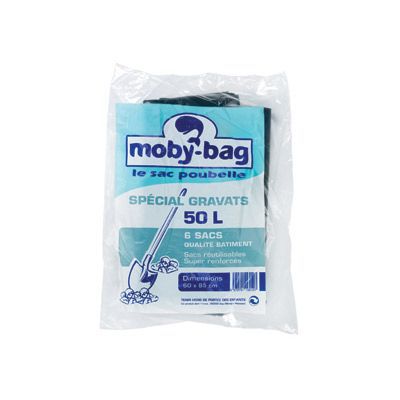 6 sacs poubelle à gravats renforcés 50L