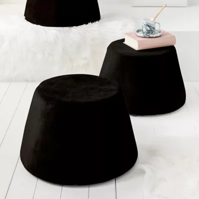 Pouf velours noir