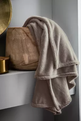 Plaid microplush 150 x 200 cm gris