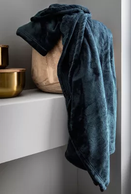 Plaid microplush 150 x 200 cm bleu
