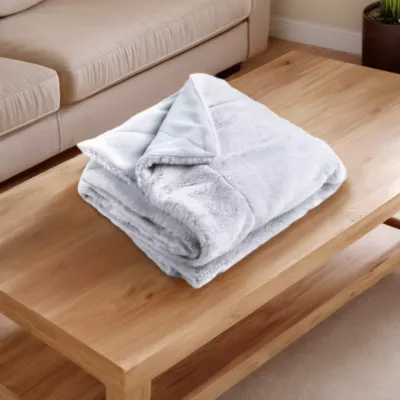 Plaid polyester l.150 x L.200 cm blanc glacier