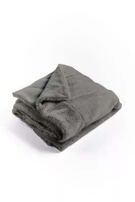 Plaid polyester l.150 x L.200 cm gris glacier