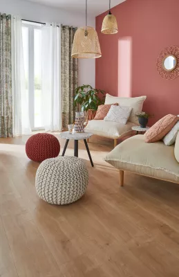 Pouf tressé terracotta L.45 x H.30 cm