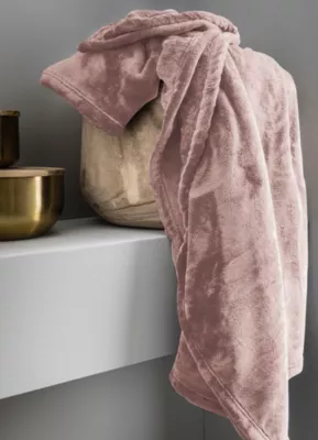 Plaid microplush rose L.150 x l.120 cm