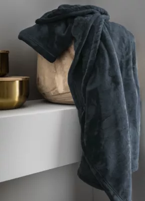 Plaid microplush bleu L.150 x l.120 cm