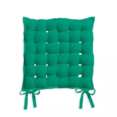 Galette de chaise tressée paon 40 x 40 cm