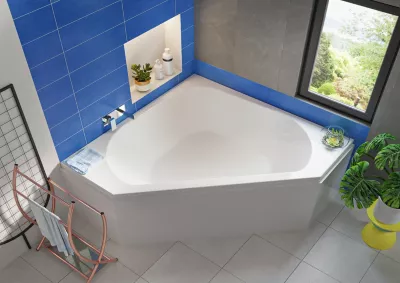 Baignoire d'angle 140x140 cm Spacy en Puretex Allibert