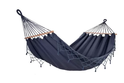 Hamac Graphik à franges anthracite bois