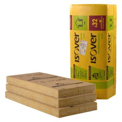 Panneau isolant laine de verre Isover GR32 Kraft - 0,6 x 1,35 m ép.100 mm R. 3,15m²K/W (vendu par lot de 8 panneaux)