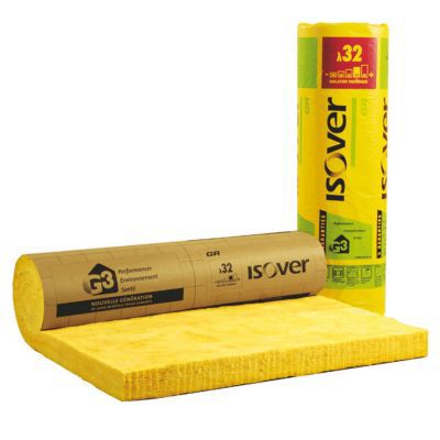 Isolant laine de verre GR32 Kraft - 2,7 x 1,2 m ép.120mm R. 3,75m²K/W (vendu au rouleau)