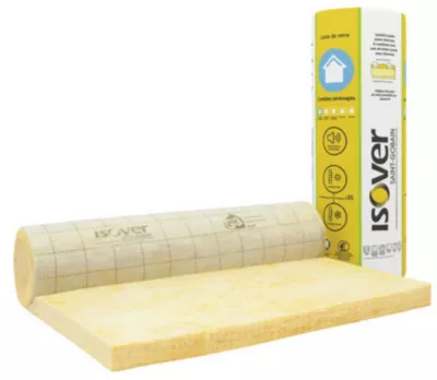 Image principale de Rouleau laine de verre Isover Isoconfort - 1,2 x 10 m ép.60 mm R. 1,17m²K/W (vendu au rouleau)