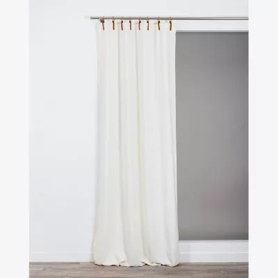 Rideau tamisant Croisette Rocle uni ivoire naturel L.260 x l.135 cm