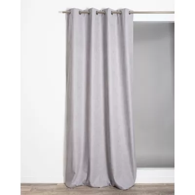 Rideau thermique à oeillets uni Luna gris L.260 x l.140cm Rocle