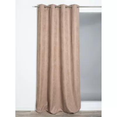 Rideau thermique à oeillets uni Luna beige L.260 x l.140cm Rocle