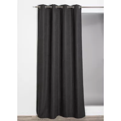 Rideau thermique à oeillets uni Luna gris anthracite L.260 x l.140cm Rocle