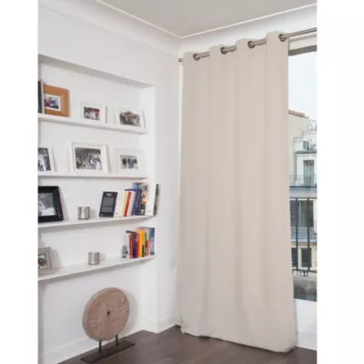 Rideau occultant thermique phonique à oeillets The origins gris galet l.140 x H.260cm Rocle