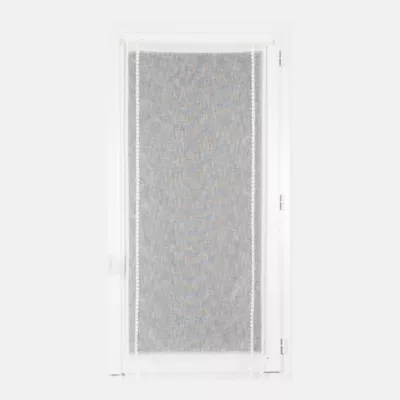Vitrage tamisant uni avec bande de petits cœurs passe-tringle Mélodie blanc H.190 x l.90cm Rocle