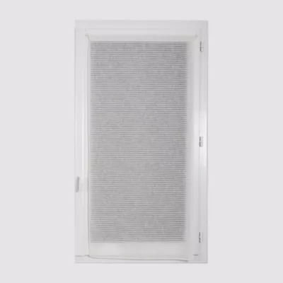 Vitrage tamisant rayures horizontales poly-lin passe-tringle Seraphine blanc H.190 x l.90cm Rocle