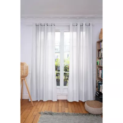 Voilage thermique à œillets Lilou blanc L.250 x l.140cm Rocle