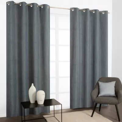 Rideau tamisant à oeillets Vence bleu marine H.240 x l.140cm JBY Creation