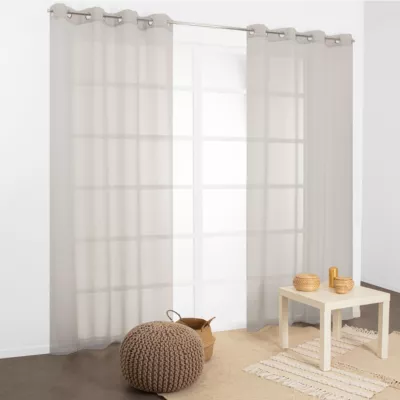 Voilage tamisant à oeillets beige foncé H.240 x l.140cm JBY Creation