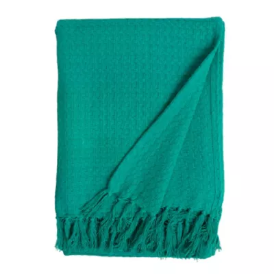 Plaid Firoza coton vert L.160 x l.120 cm
