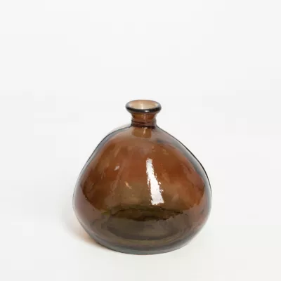 Vase organic verre recyclé marron L.18 x H.18cm JBY Creation