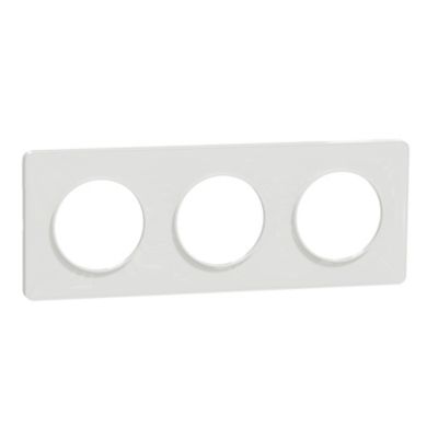 Plaque de finition triple Schneider Electric Odace Touch blanc