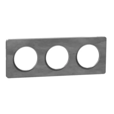Plaque de finition triple Schneider Electric Odace Touch ardoise liseré aluminium