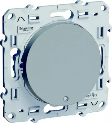 Interrupteur va-et-vient lumineux LED orange 10A à vis Schneider Electric Odace aluminium